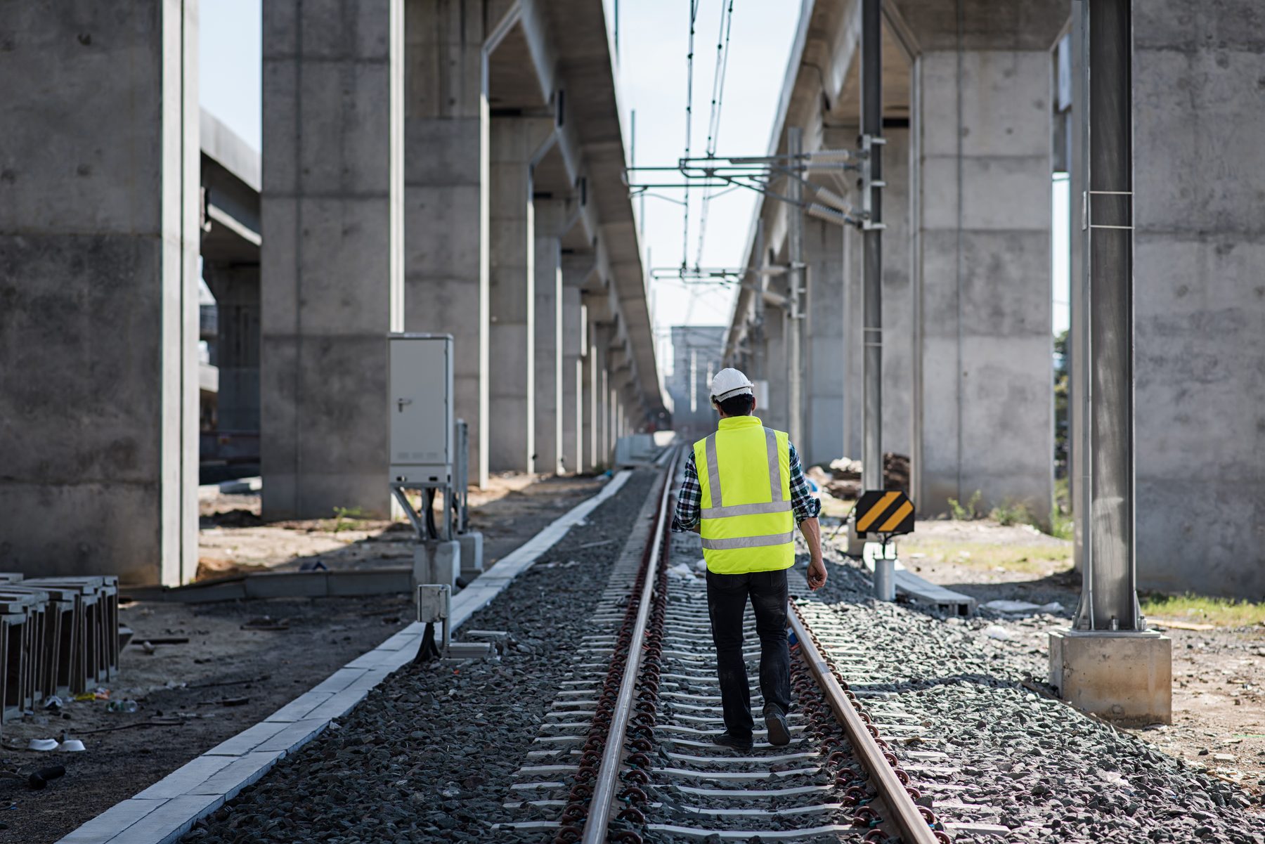 CMT engineer carrying out a railway inspection